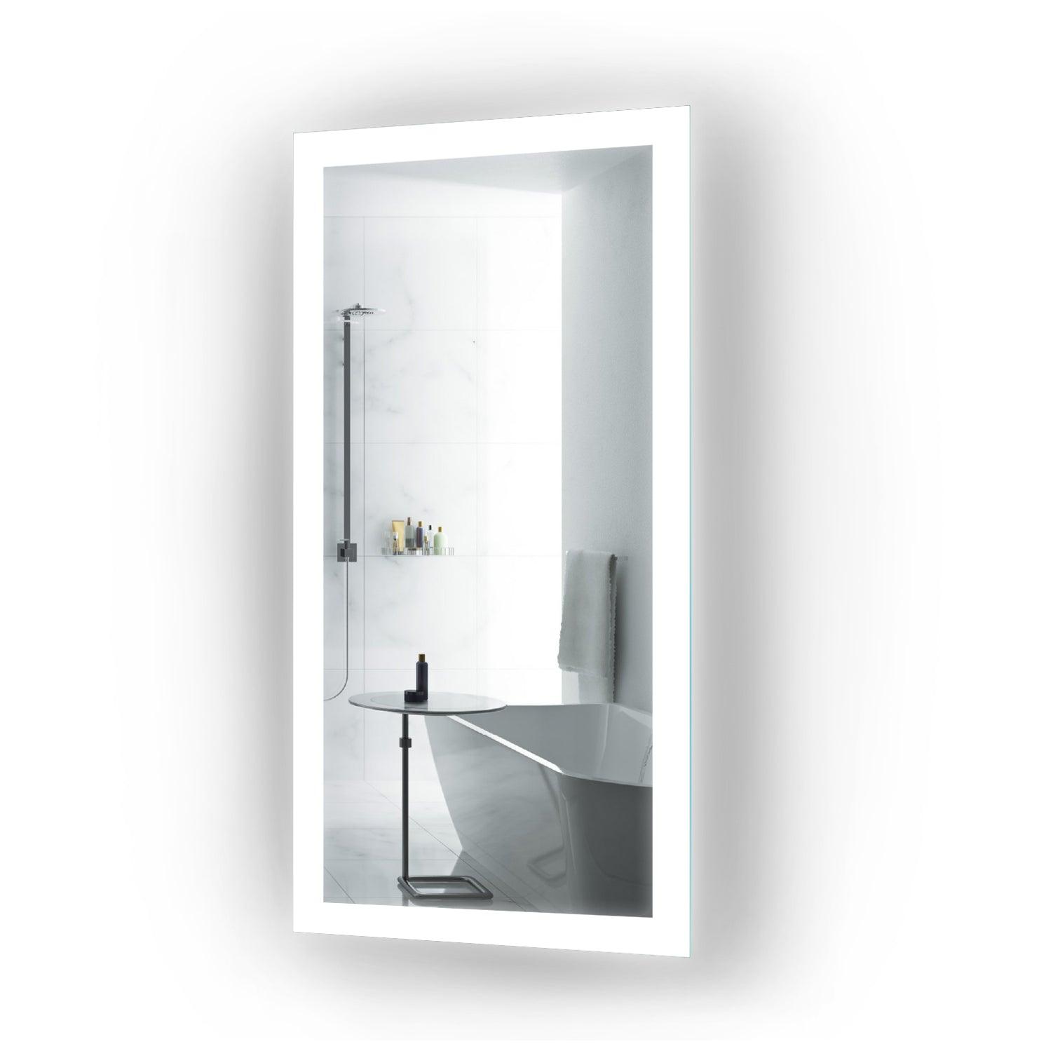 Krugg Bijou 15″ x 30″ LED Bathroom Mirror w/ Dimmer & Defogger