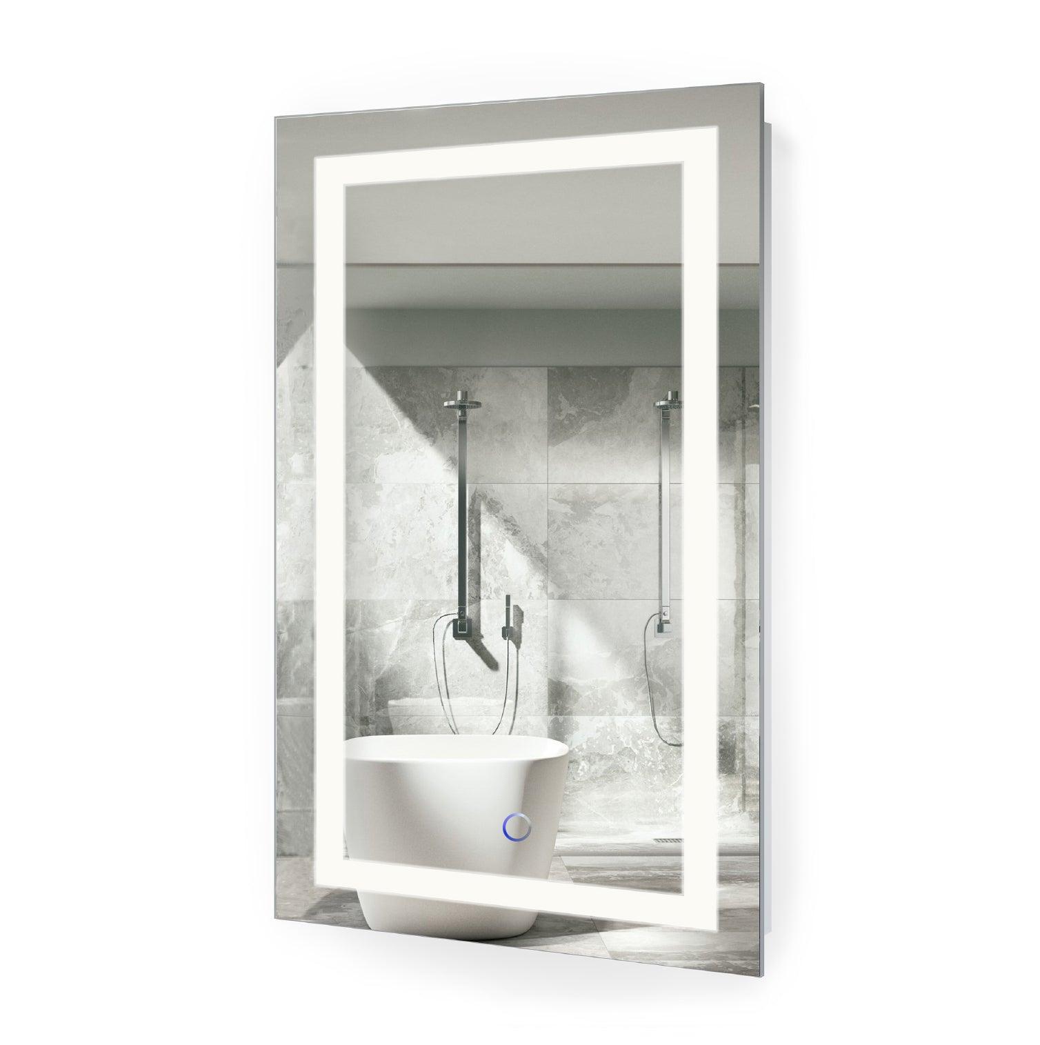 Krugg Icon 20″ x 32″ LED Bathroom Mirror With Dimmer & Defogger