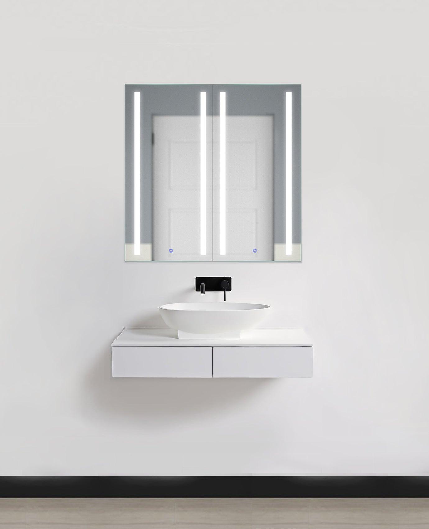 Krugg Kinetic 30″ x 30″ LED Medicine Cabinet w/Dimmer & Defogger