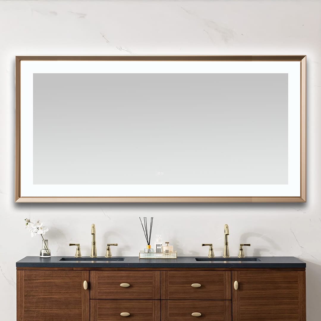 Aquadom Madison 72"x36" LED Lighted Chamfer Frame Mirror with Defogger