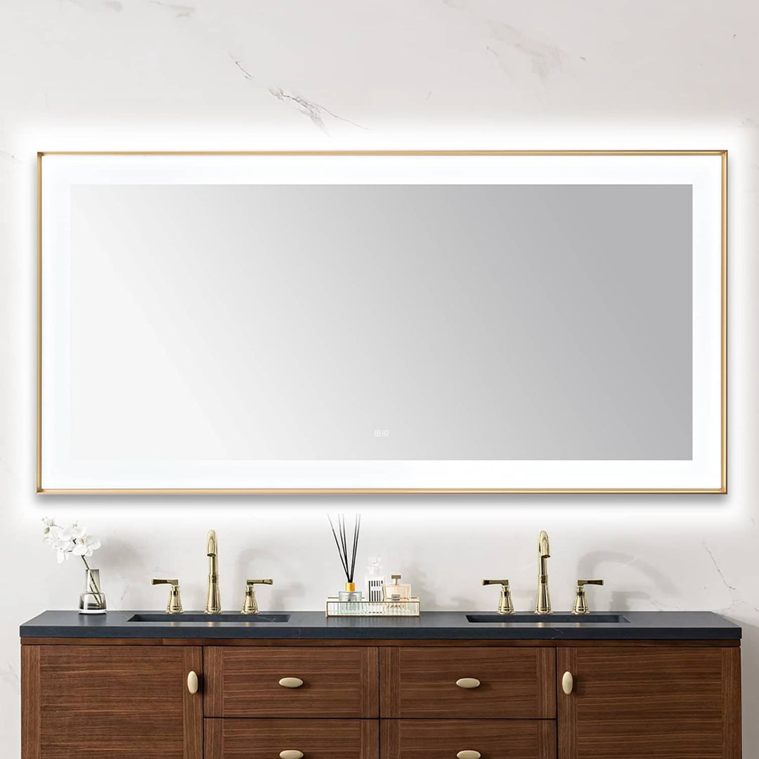 Aquadom Lexington 72"x36" LED Lighted Slim Frame Mirror with Defogger