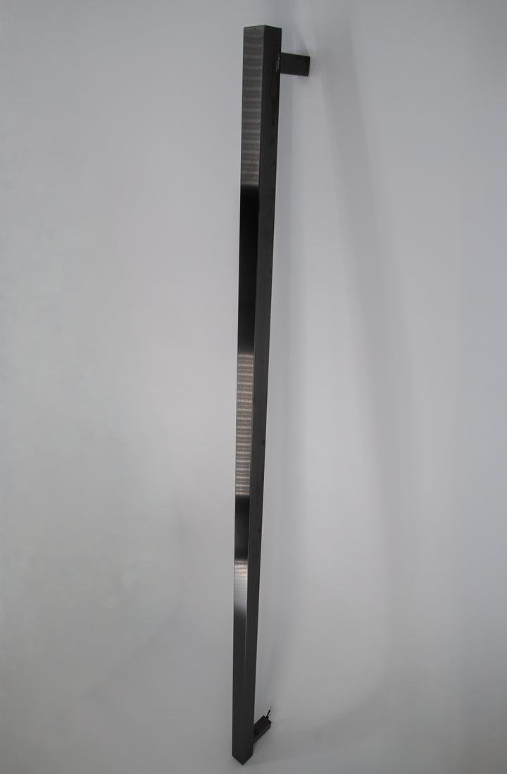 Amba Modello i Square 59 Single Bar Towel Warmer in PVD Brushed Black — side view