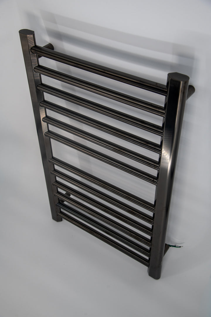 Amba Sirio S2132 Hardwired Towel Warmer in PVD Brushed Black — side view