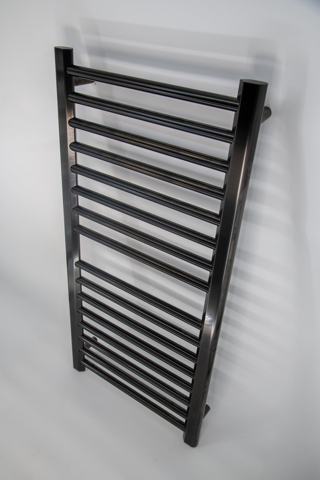 Amba Sirio S2142 Hardwired Towel Warmer in PVD Brushed Black — side view