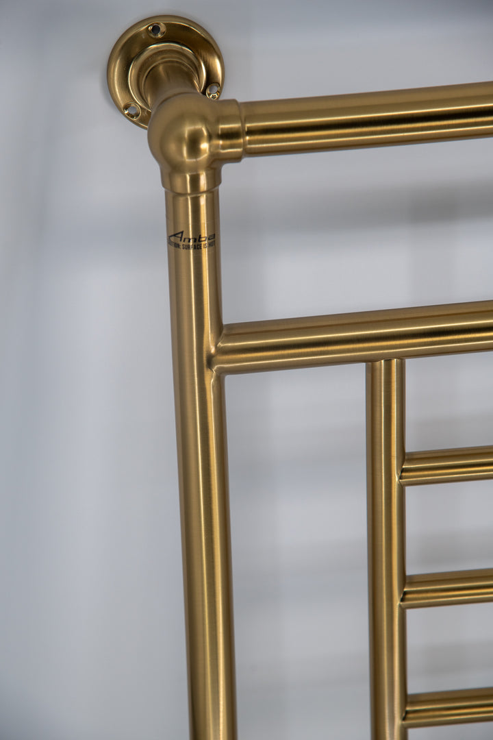 Amba Traditional T-2536 Hardwired Towel Warmer in Brushed Modern Brass — detail view
