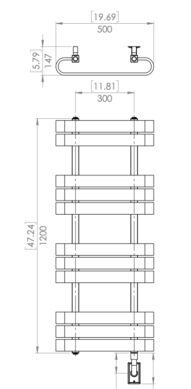 Calmova Sierra CA040 Hardwired Towel Warmer - 19.69"w x 47.24"h
