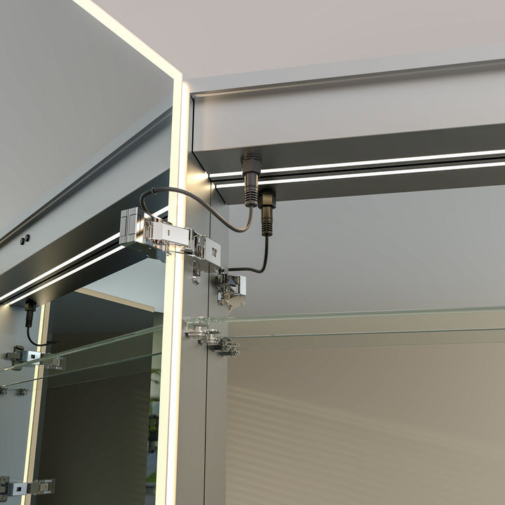 ICO Jackson LED medicine cabinet IJ1114 hinge and LED wiring detail