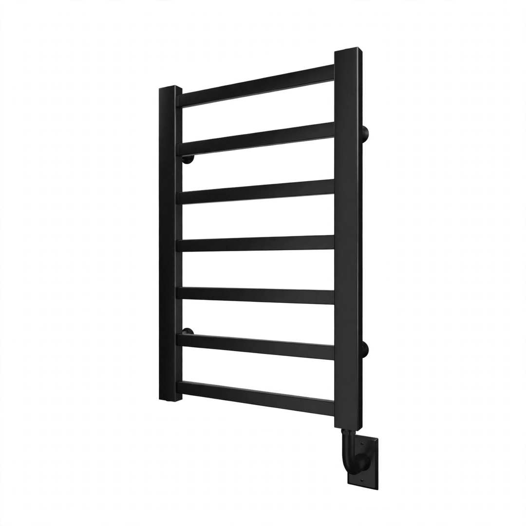 Tuzio Milano Hardwired or Plug-in Towel Warmer (E7013) - 19.5"w x 31"h in Matte Black