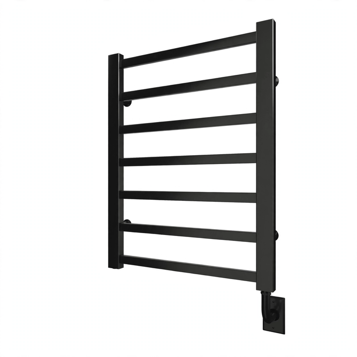 Tuzio Milano Hardwired or Plug-in Towel Warmer (E7023) - 23.5"w x 31"h in Matte Black