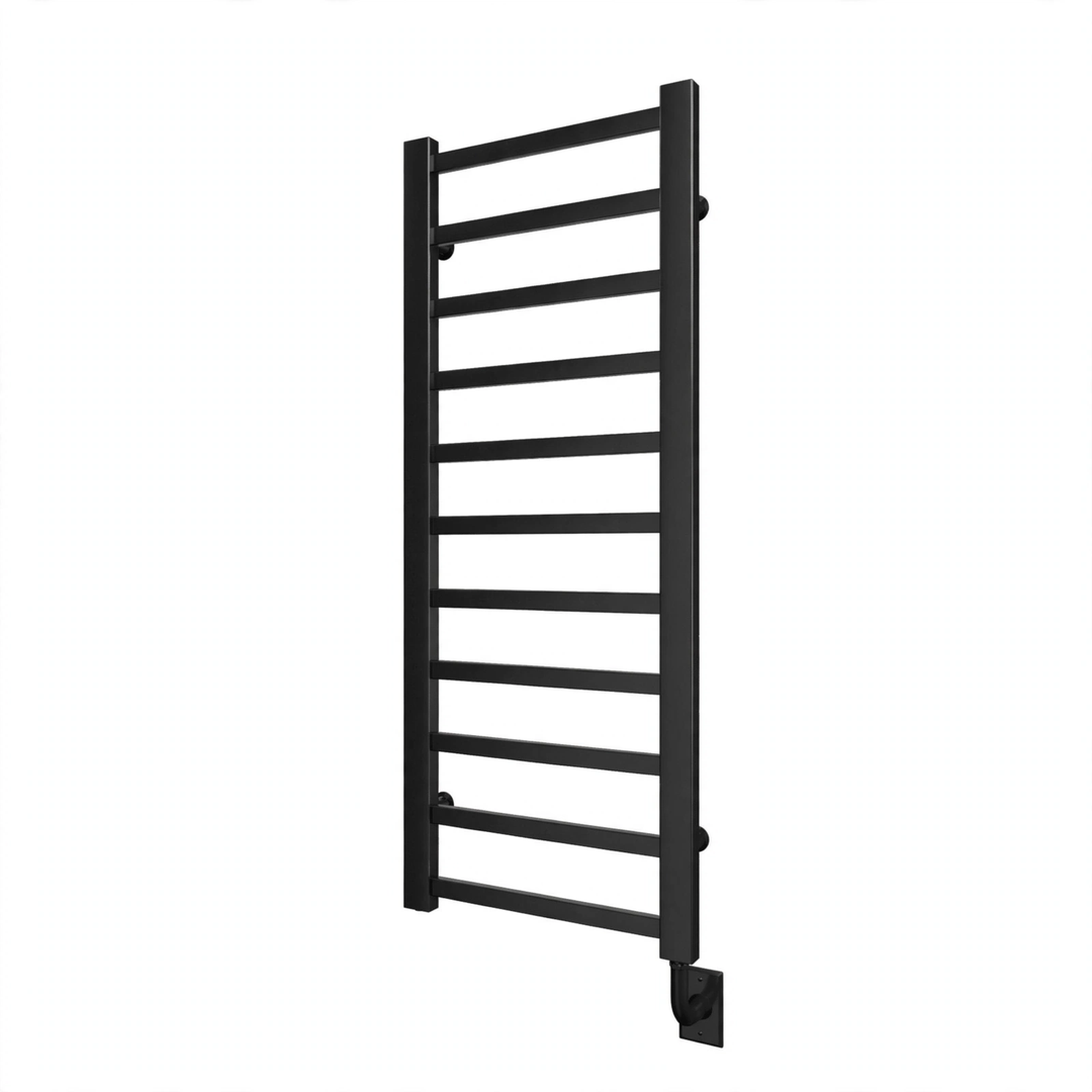 Tuzio Milano Hardwired or Plug-in Towel Warmer (E7033) - 19.5"w x 50.5"h in Matte Black