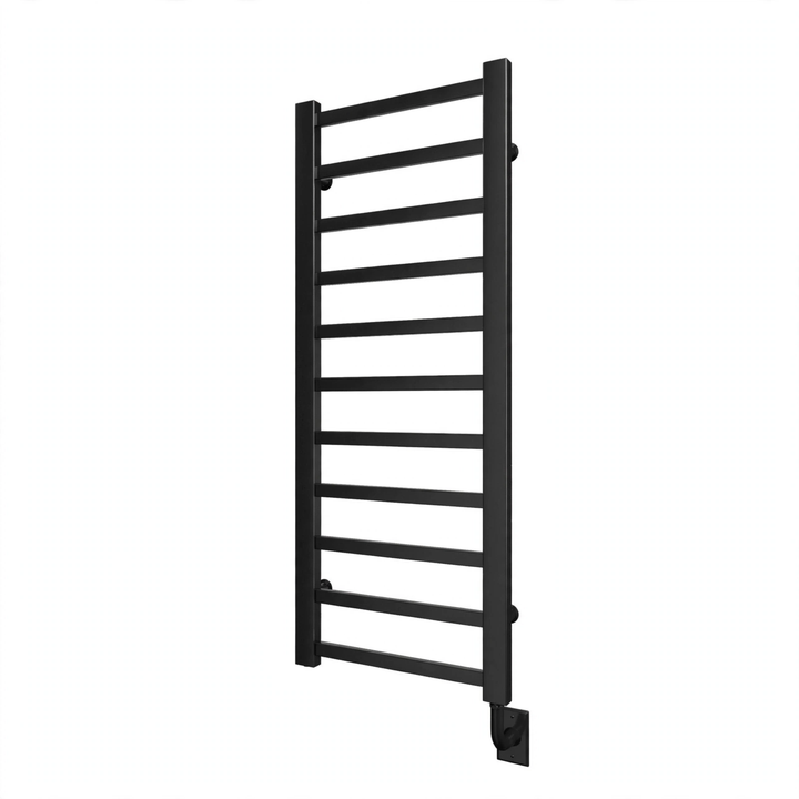 Tuzio Milano Hardwired or Plug-in Towel Warmer (E7033) - 19.5"w x 50.5"h in Matte Black