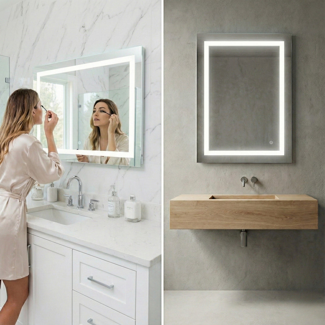 WarmlyYours Audrey Wall-mounted LED Backlit Mirror - Rectangle 36″ x 24″ only towel warmers