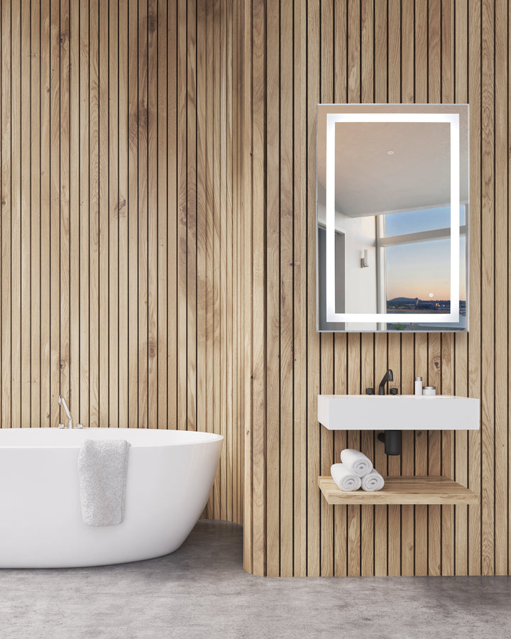 WarmlyYours Audrey Wall-mounted LED Backlit Mirror - Rectangle 36″ x 24″ only towel warmers