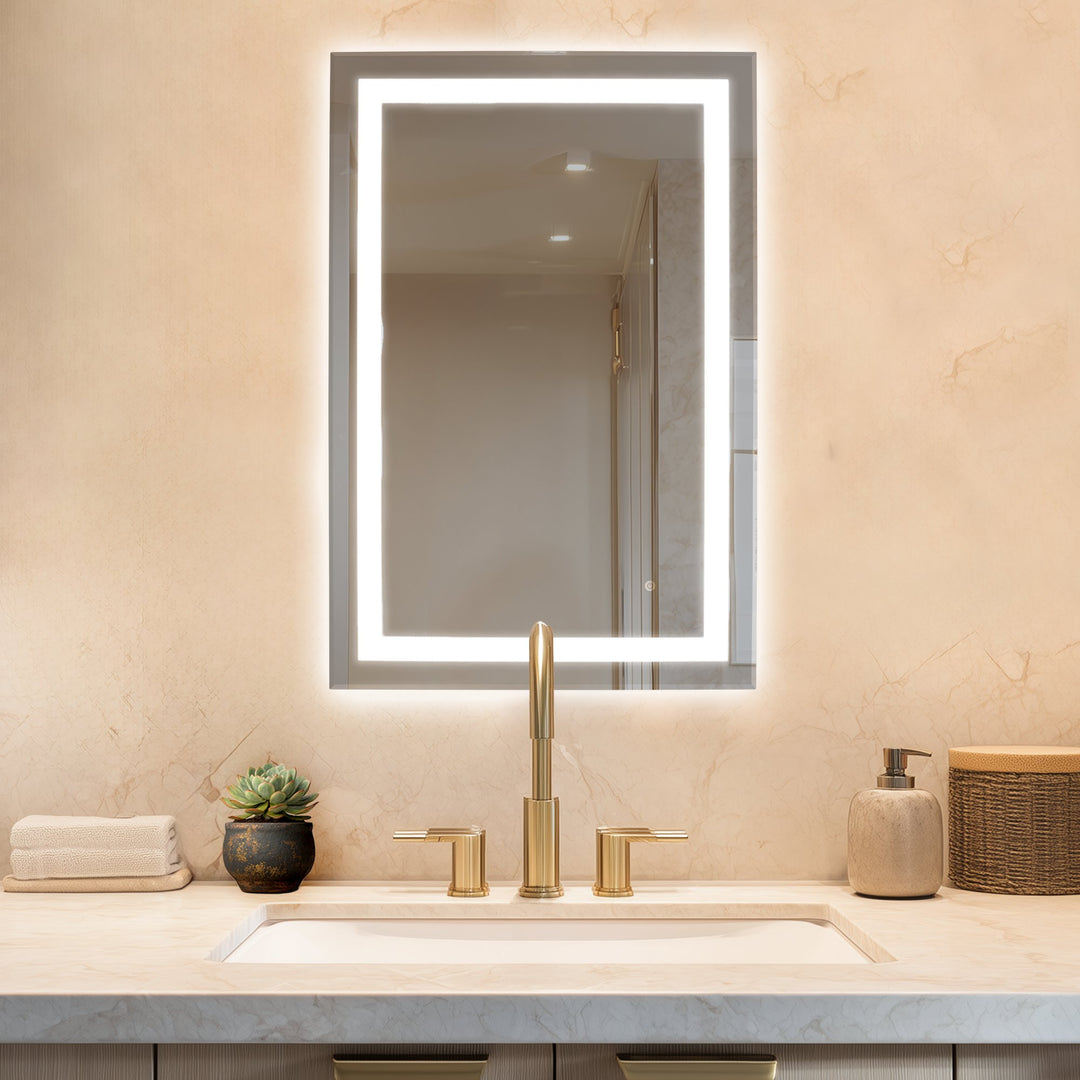 WarmlyYours Audrey Wall-mounted LED Backlit Mirror - Rectangle 36″ x 24″ only towel warmers