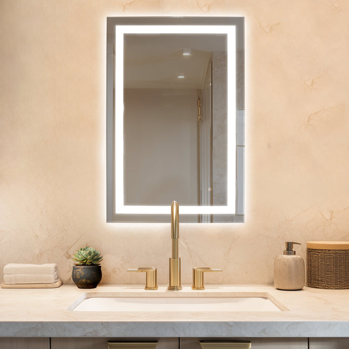 WarmlyYours Audrey Wall-mounted LED Backlit Mirror - Rectangle 36″ x 24″ only towel warmers