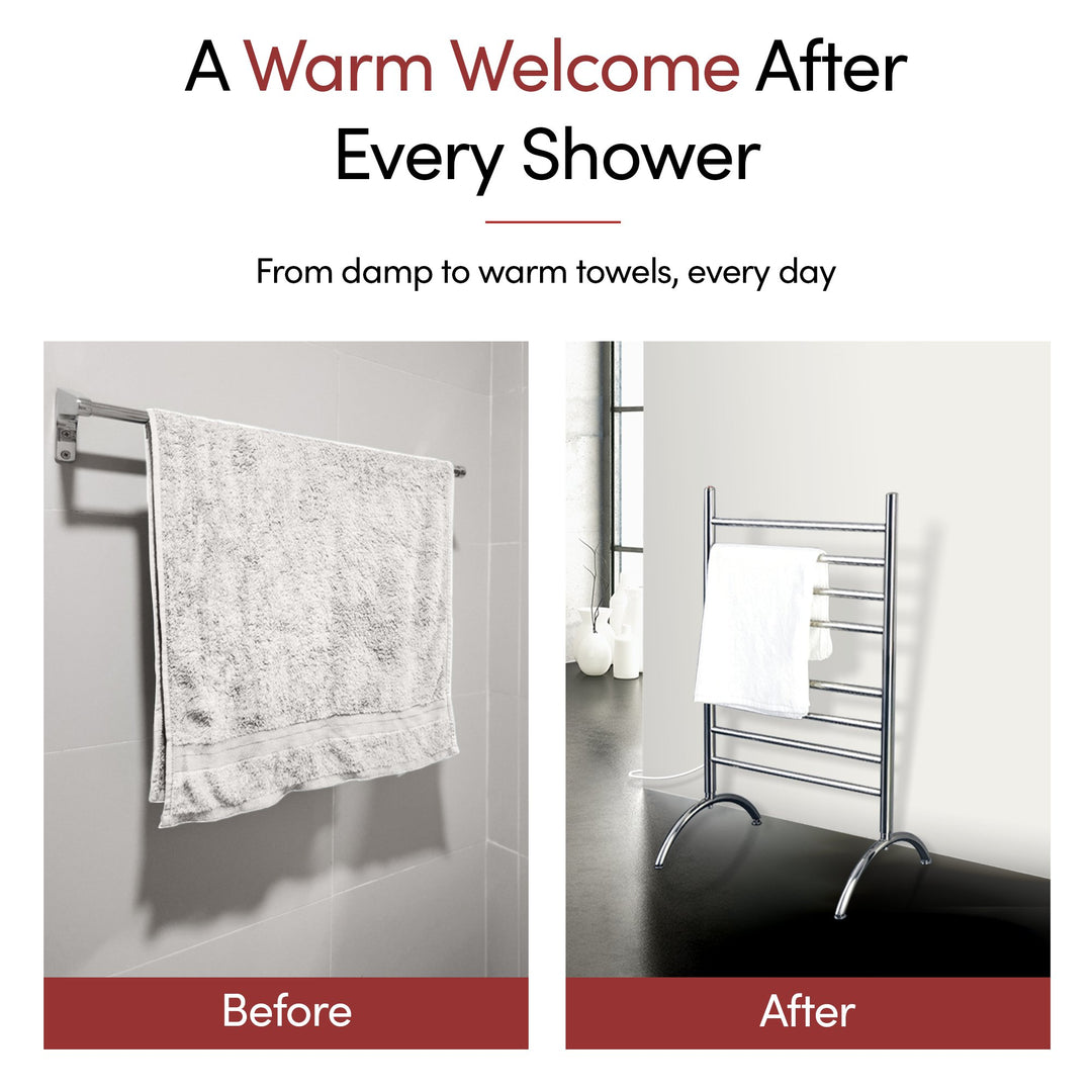 WarmlyYours Barcelona TW-BC-08BS-FS2 Freestanding plug in towel warmer- 24"w x 37"h - only towel warmers