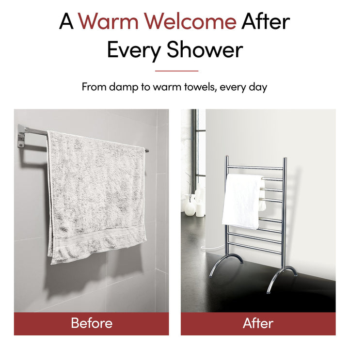 WarmlyYours Barcelona TW-BC-08BS-FS2 Freestanding plug in towel warmer- 24"w x 37"h - only towel warmers