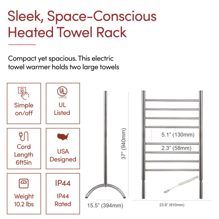 WarmlyYours Barcelona TW-BC-08BS-FS2 Freestanding plug in towel warmer- 24"w x 37"h - only towel warmers