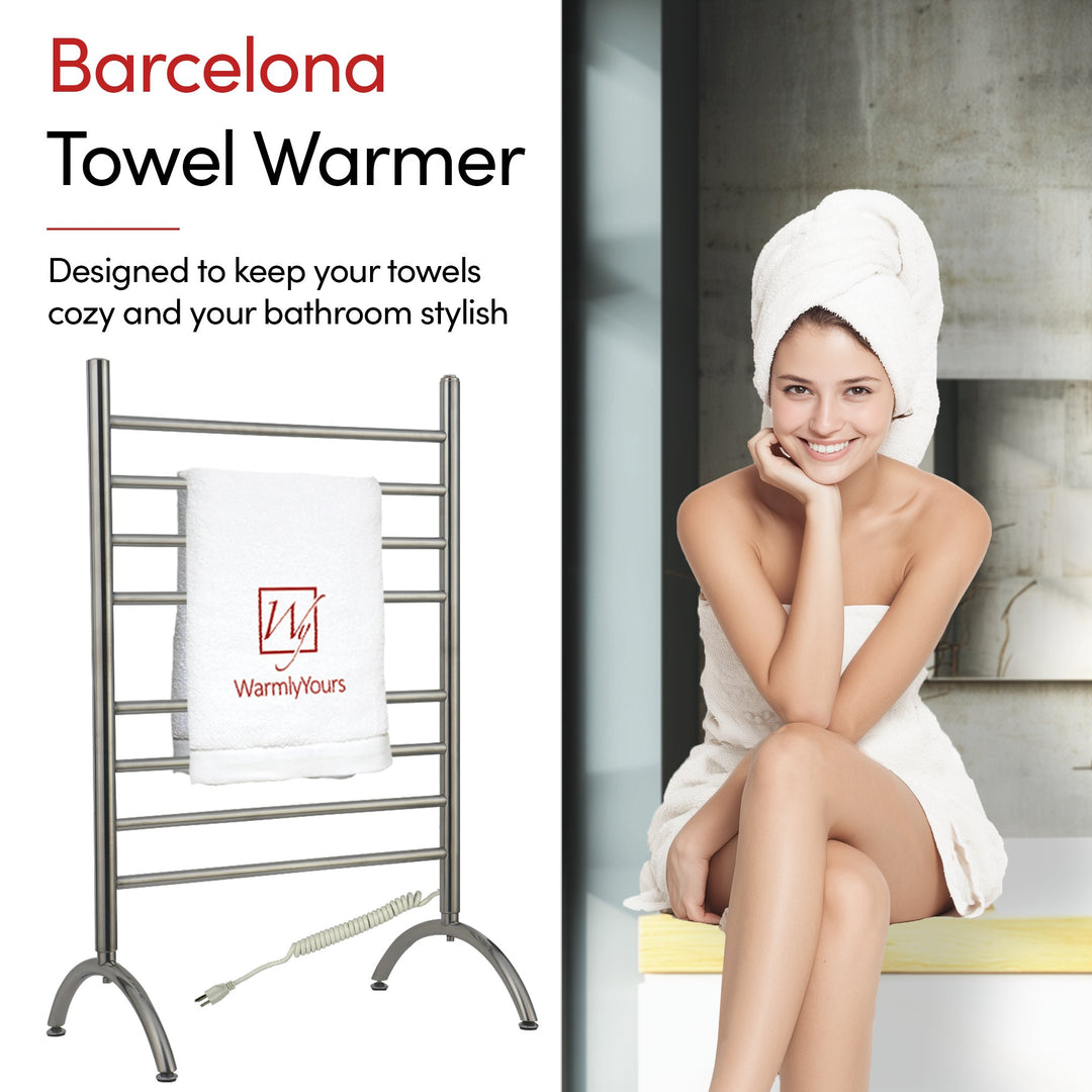 WarmlyYours Barcelona TW-BC-08BS-FS2 Freestanding plug in towel warmer- 24"w x 37"h - only towel warmers