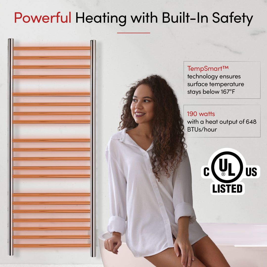 WarmlyYours Bellagio TWS3-BLG20PH Wall Mounted Hardwired Towel Warmer- 20"w x 47.2"h