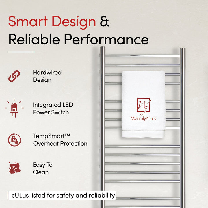 WarmlyYours Bellagio TWS3-BLG20PH Wall Mounted Hardwired Towel Warmer- 20"w x 47.2"h