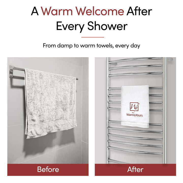 WarmlyYours Bellagio TWS3-BLG20PH Wall Mounted Hardwired Towel Warmer- 20"w x 47.2"h
