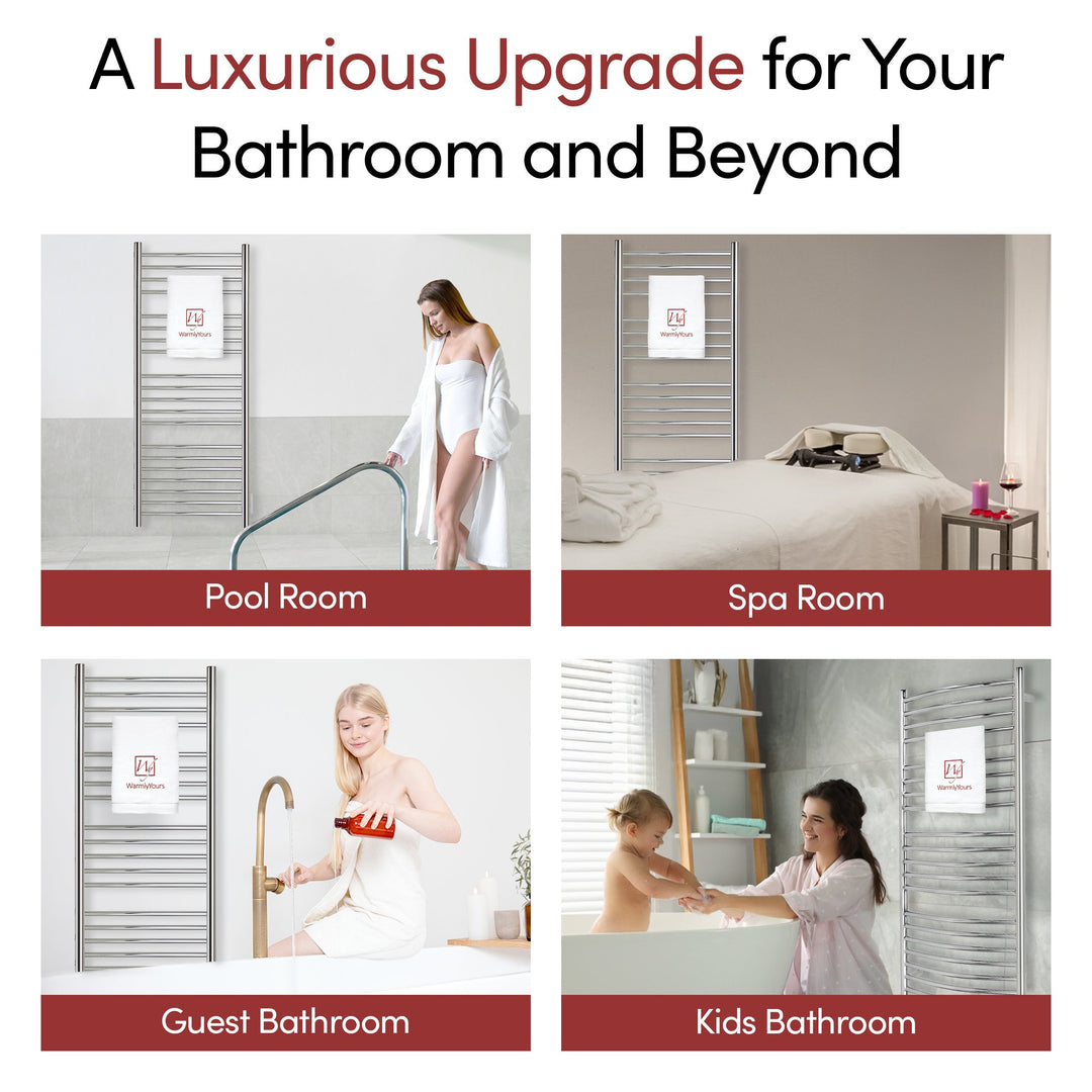 WarmlyYours Bellagio TWS3-BLG20PH Wall Mounted Hardwired Towel Warmer- 20"w x 47.2"h