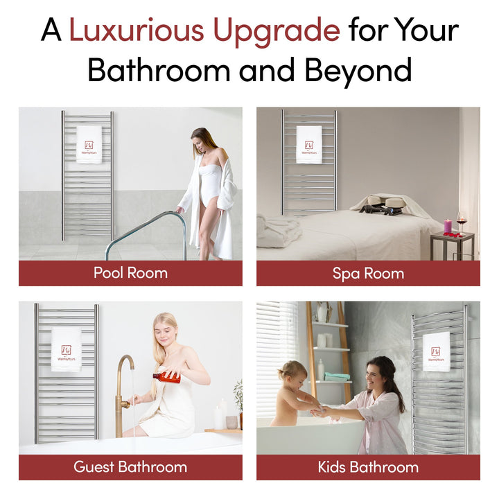 WarmlyYours Bellagio TWS3-BLG20PH Wall Mounted Hardwired Towel Warmer- 20"w x 47.2"h