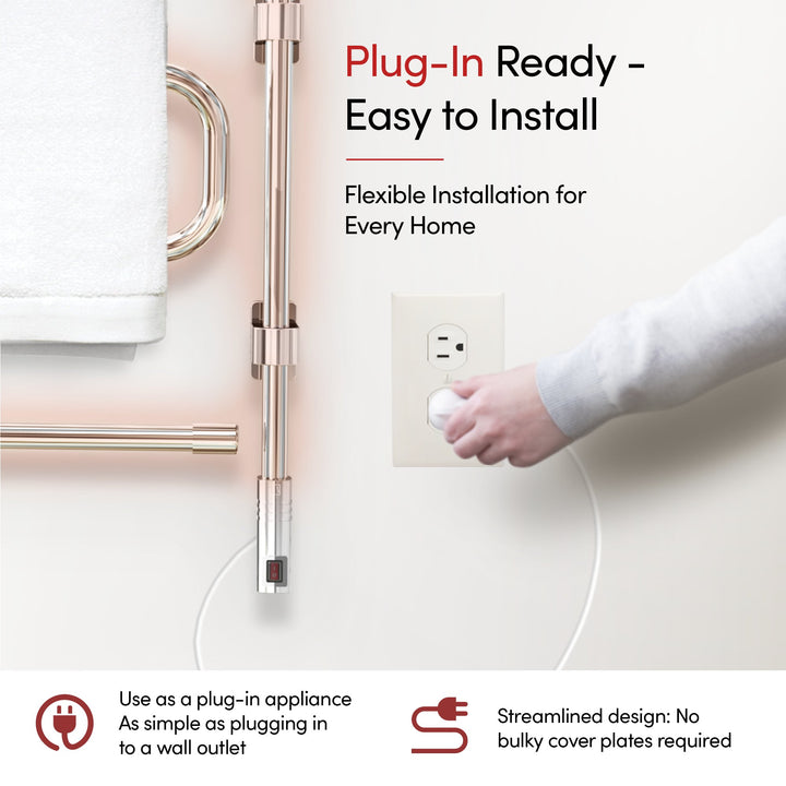 WarmlyYours Elements TW-E4PCP 4-bar mounted Towel Warmer - 16.3" x 28.5" only towel warmers