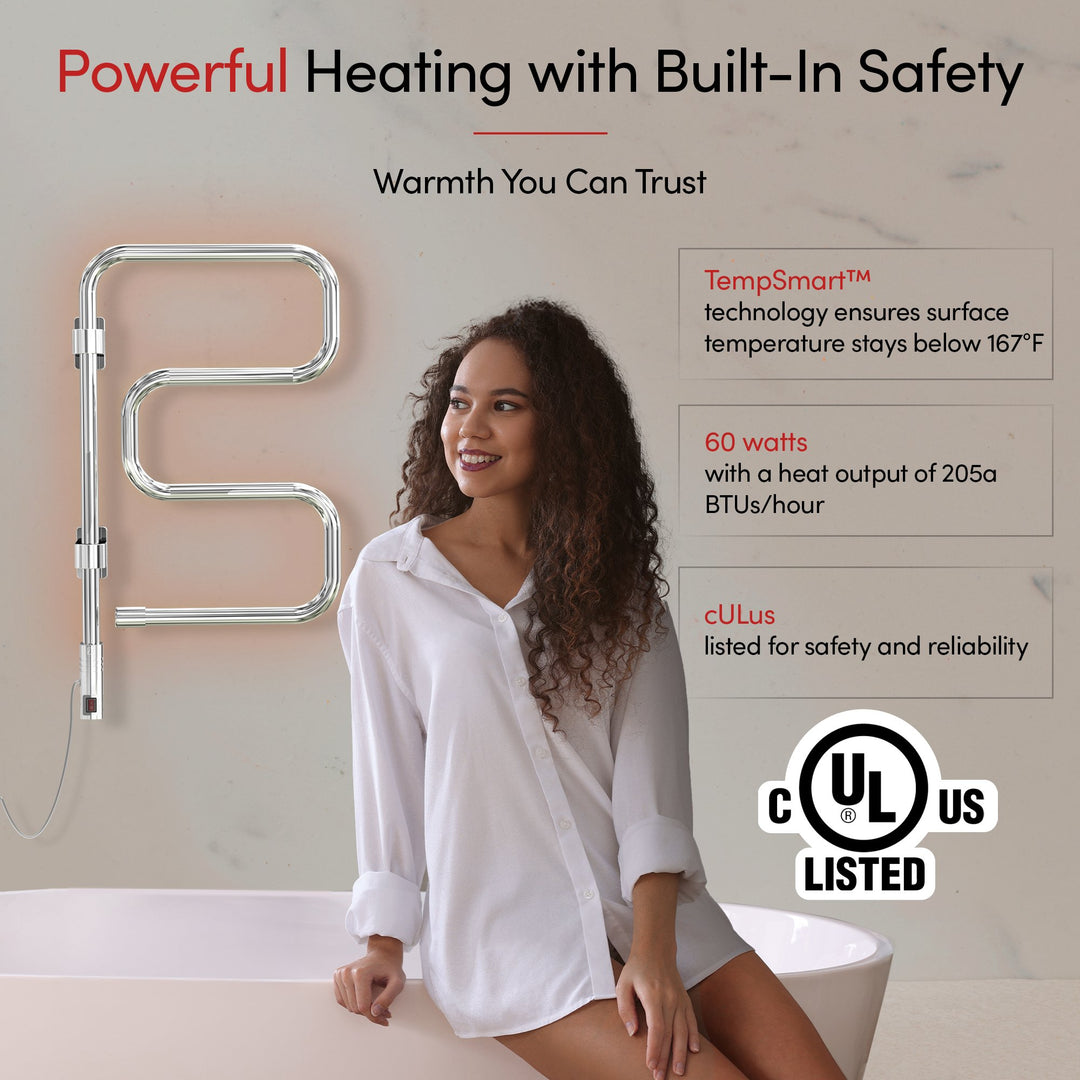 WarmlyYours Elements TW-E4PCP 4-bar mounted Towel Warmer - 16.3" x 28.5" only towel warmers