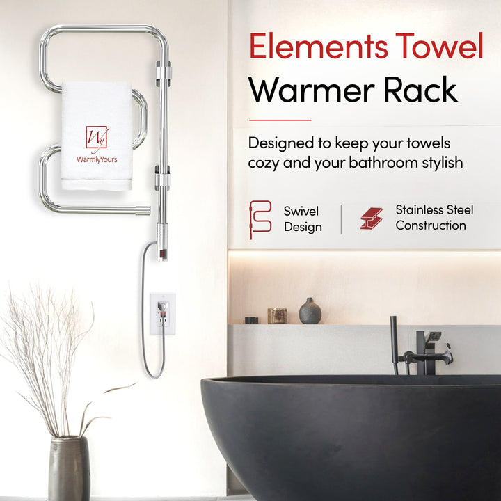 WarmlyYours Elements TW-E4PCP 4-bar mounted Towel Warmer - 16.3" x 28.5" only towel warmers