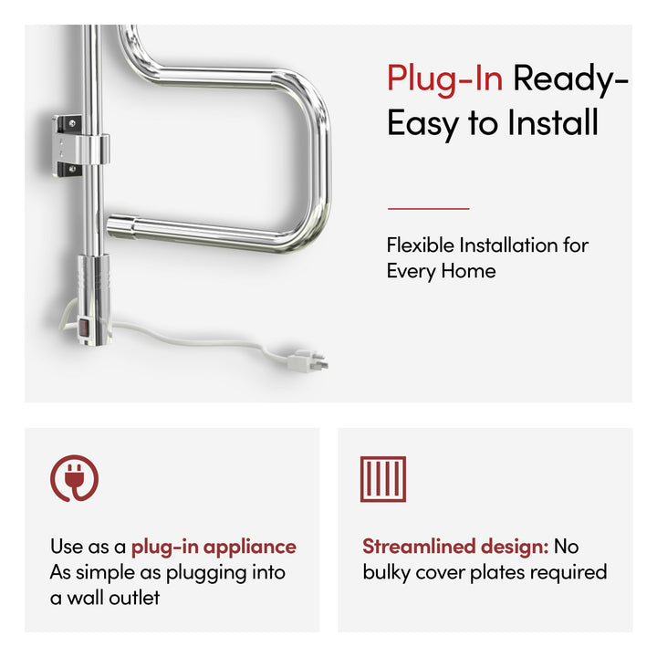 WarmlyYours Elements TW-E4PCP 4-bar mounted Towel Warmer - 16.3" x 28.5" only towel warmers