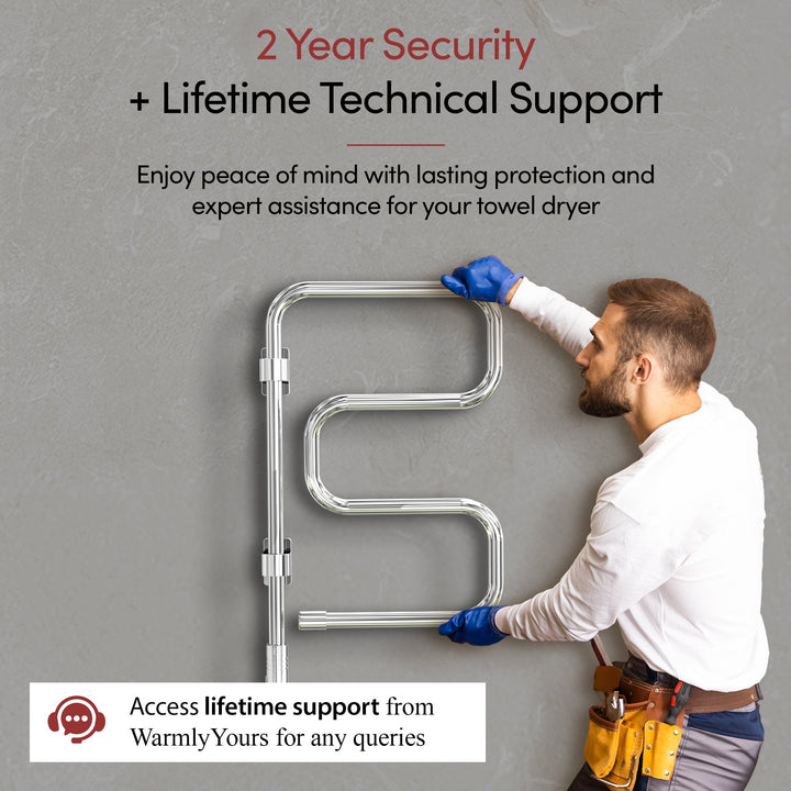 WarmlyYours Elements TW-E4PCP 4-bar mounted Towel Warmer - 16.3" x 28.5" only towel warmers