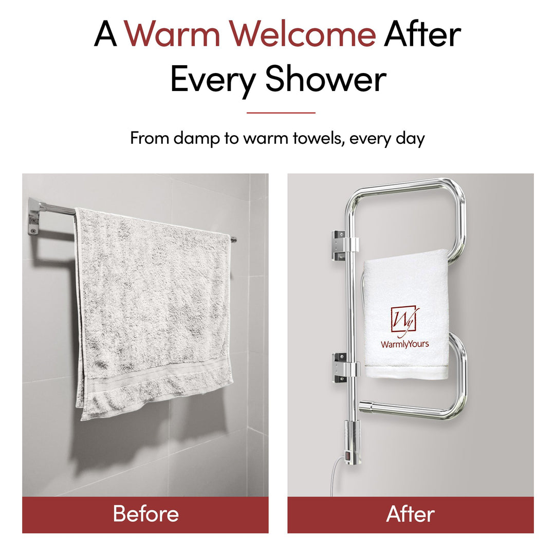 WarmlyYours Elements TW-E4PCP 4-bar mounted Towel Warmer - 16.3" x 28.5" only towel warmers