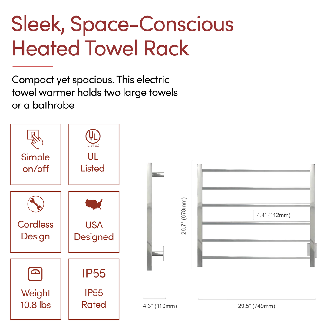 WarmlyYours Elevate Tahoe 06 TWS2-TAH06PH Wall Mounted Towel Warmer - 29.5"w x 26.7"h only towel warmers