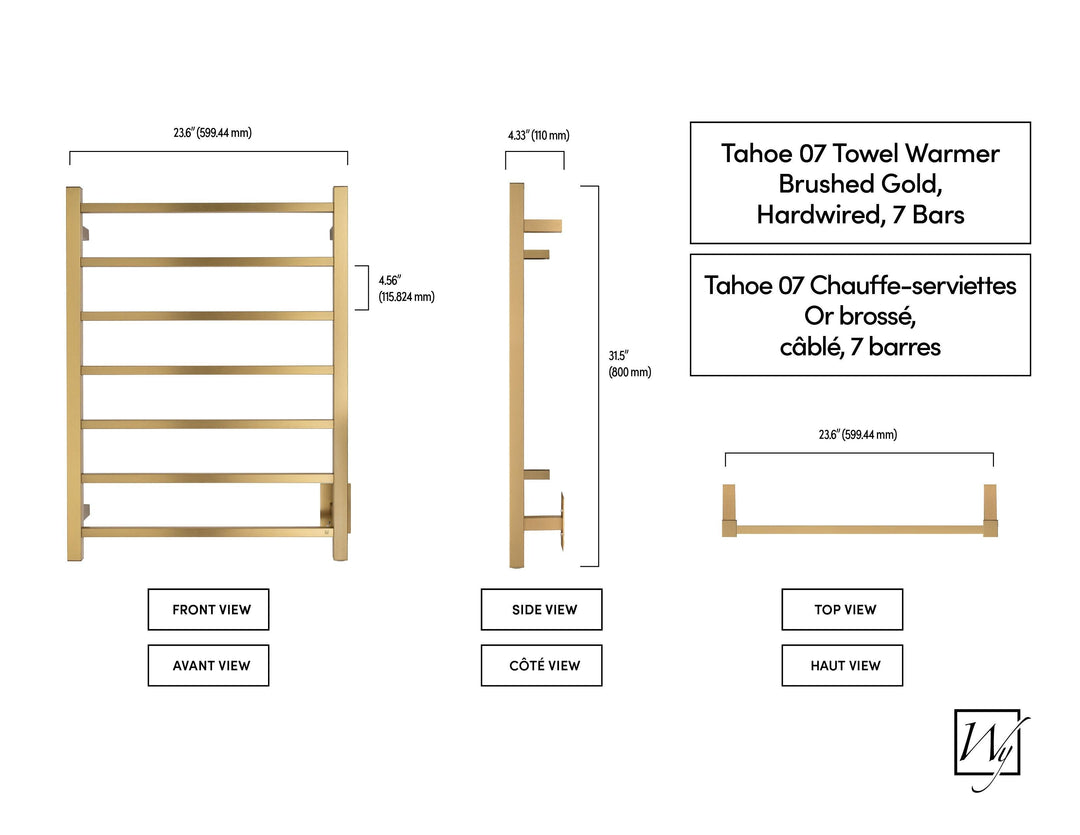 WarmlyYours Elevate Tahoe 07 Hardwired Towel Warmer - 23.6"w x 31.5"h only towel warmers