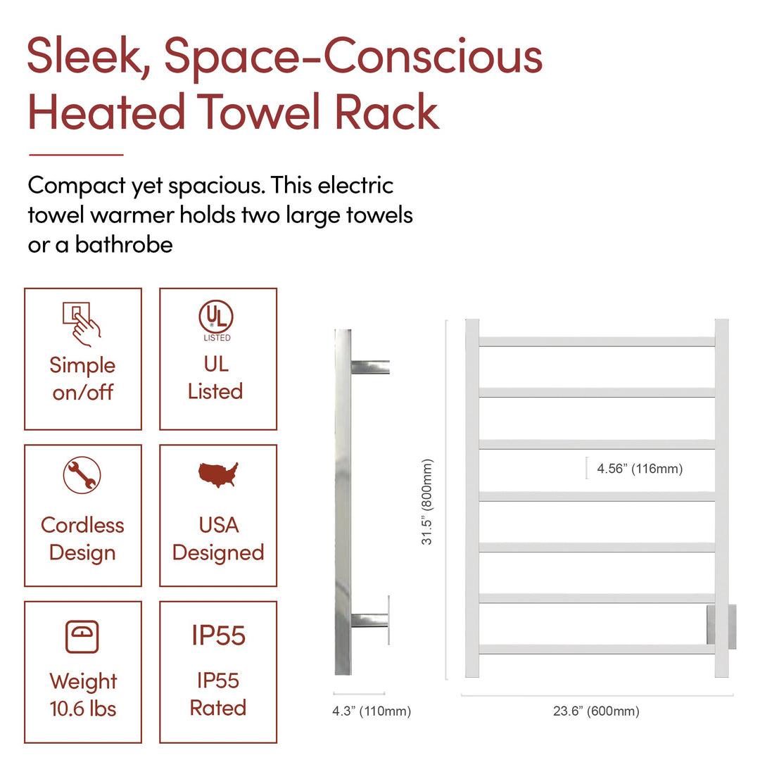 WarmlyYours Elevate Tahoe 07 Hardwired Towel Warmer - 23.6"w x 31.5"h only towel warmers