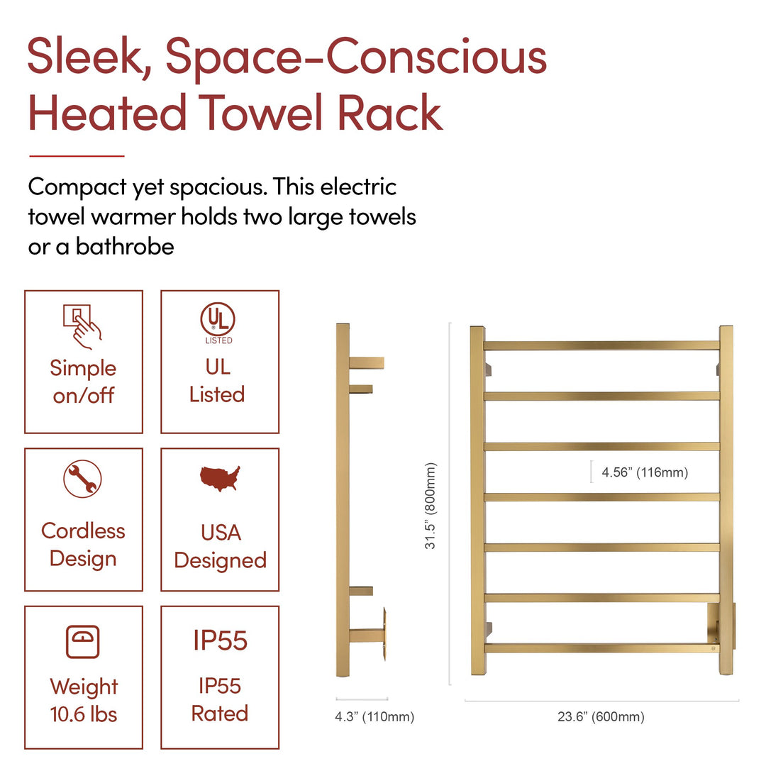 WarmlyYours Elevate Tahoe 07 Hardwired Towel Warmer - 23.6"w x 31.5"h only towel warmers