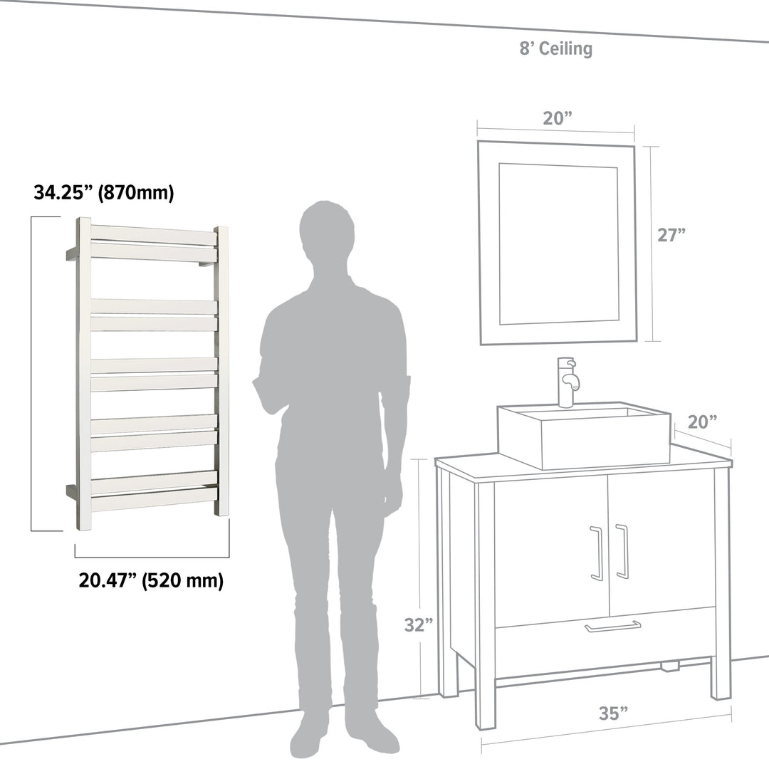 WarmlyYours Grande 10 Hardwired Towel Warmer - 20.5"w x 34.25"h only towel warmers