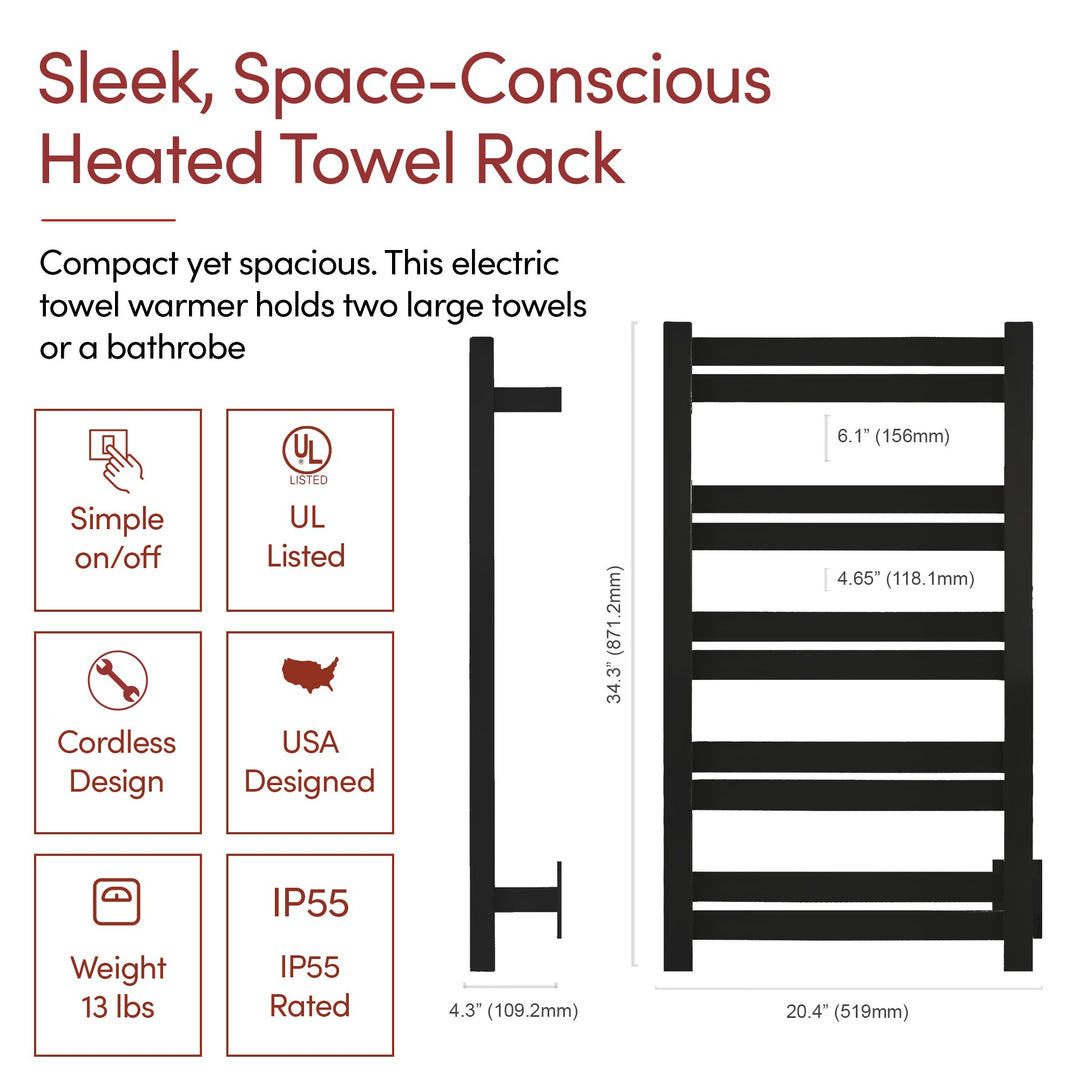 WarmlyYours Grande 10 Hardwired Towel Warmer - 20.5"w x 34.25"h only towel warmers