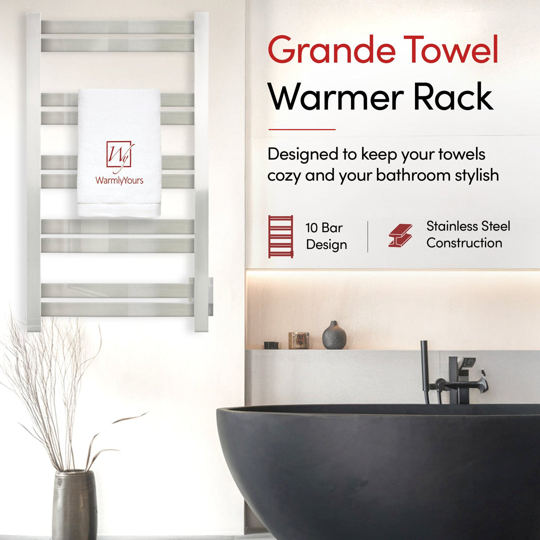 WarmlyYours Grande 10 Hardwired Towel Warmer - 20.5"w x 34.25"h only towel warmers