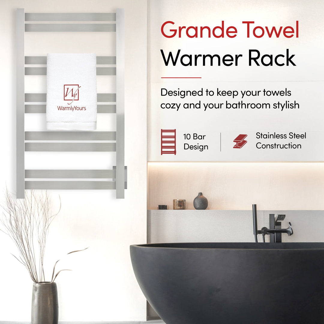 WarmlyYours Grande 10 Hardwired Towel Warmer - 20.5"w x 34.25"h only towel warmers