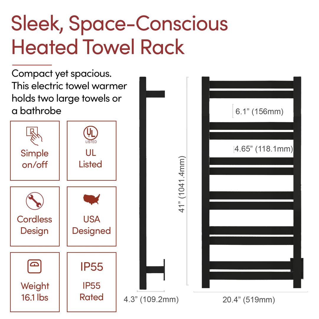 WarmlyYours Grande 12 Hardwired Towel Warmer - 20.5"w x 41"h only towel warmers