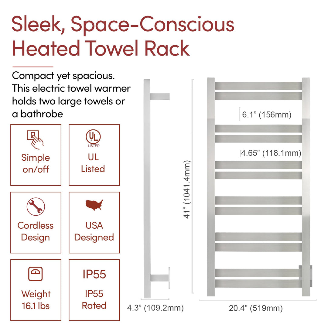 WarmlyYours Grande 12 Hardwired Towel Warmer - 20.5"w x 41"h only towel warmers