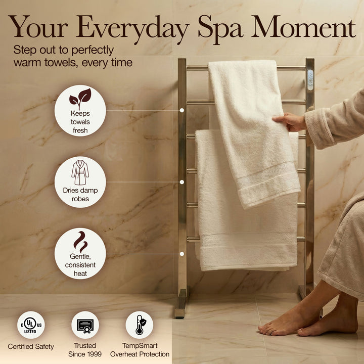 WarmlyYours Ibiza TWS5-IBZ06PP Freestanding Plug-in Towel Warmer- 21.85"w x 34.84"h only towel warmers