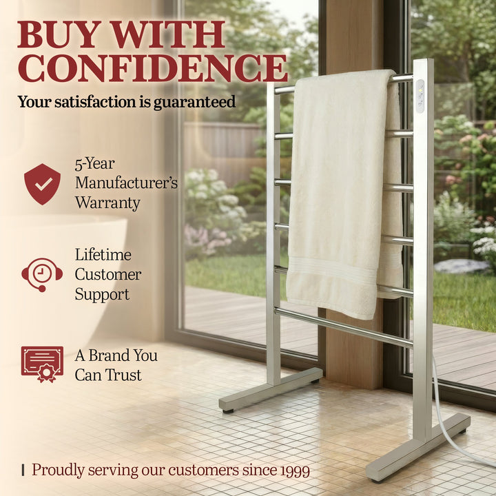 WarmlyYours Ibiza TWS5-IBZ06PP Freestanding Plug-in Towel Warmer- 21.85"w x 34.84"h only towel warmers