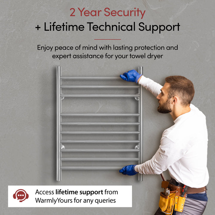 WarmlyYours Infinity Straight Dual Connect (Hardwired and Plug in) Towel Warmer  - 23.6"w x 32"h