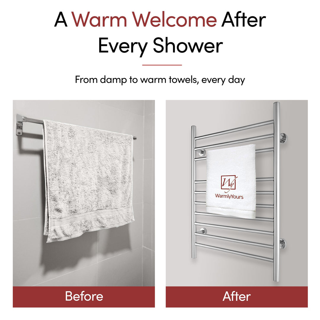 WarmlyYours Infinity Straight Dual Connect (Hardwired and Plug in) Towel Warmer  - 23.6"w x 32"h