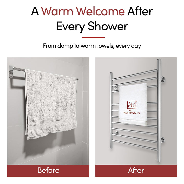 WarmlyYours Infinity Straight Dual Connect (Hardwired and Plug in) Towel Warmer  - 23.6"w x 32"h