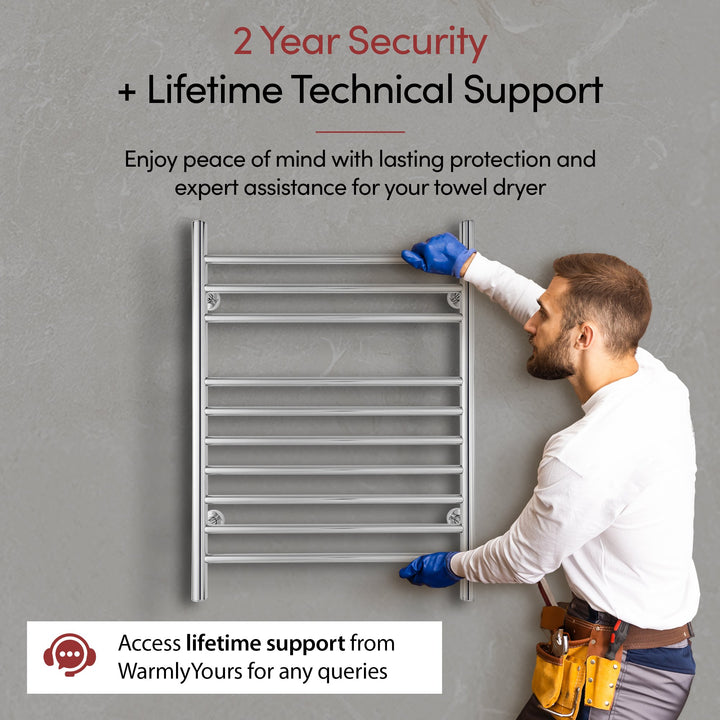 WarmlyYours Infinity Straight Dual Connect (Hardwired and Plug in) Towel Warmer  - 23.6"w x 32"h